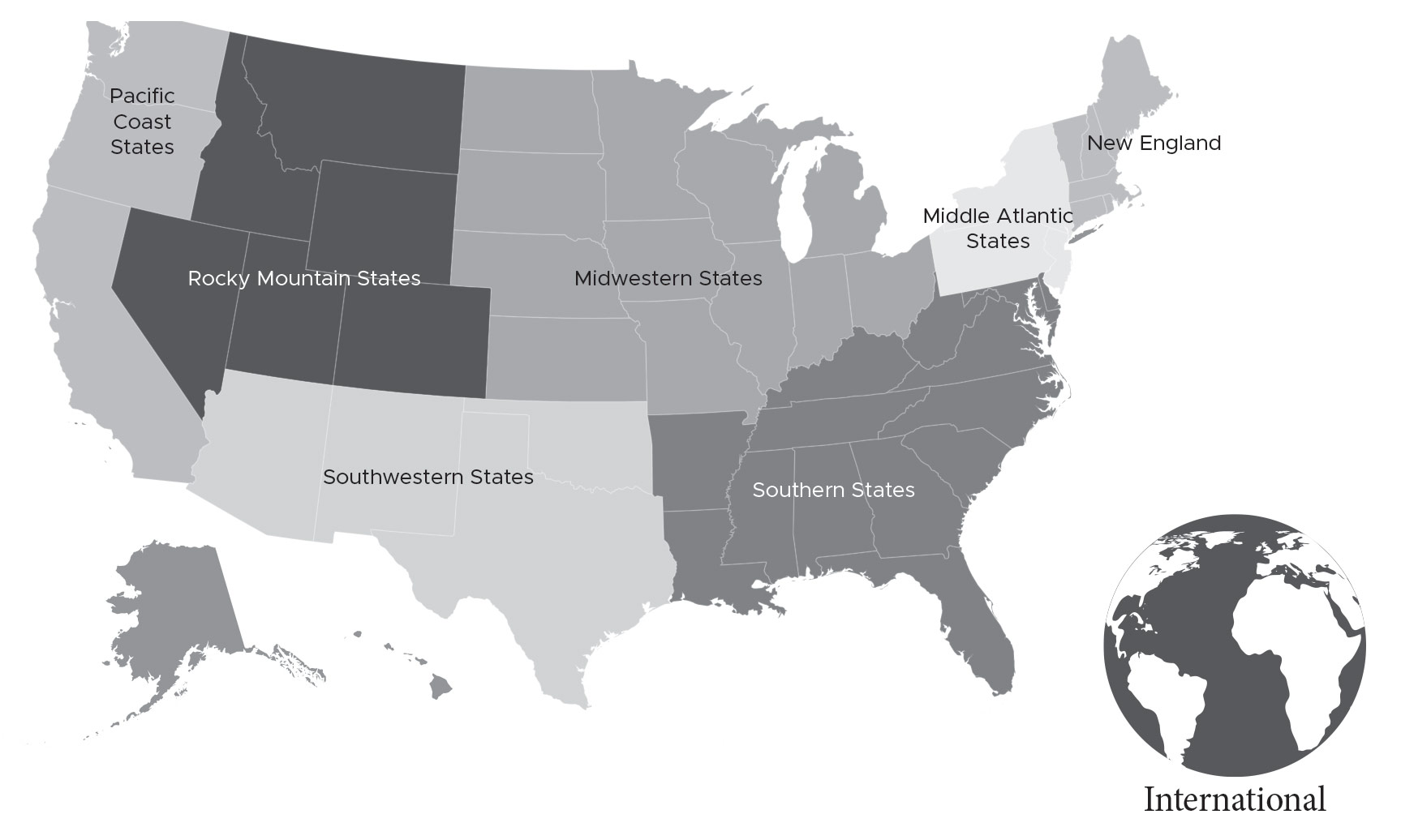 College regions map